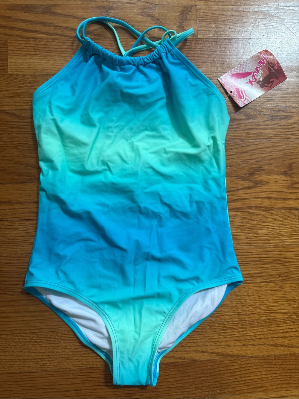 Kanu Surf Girls' Teal to Aqua Ombre One-Piece Swimsuit